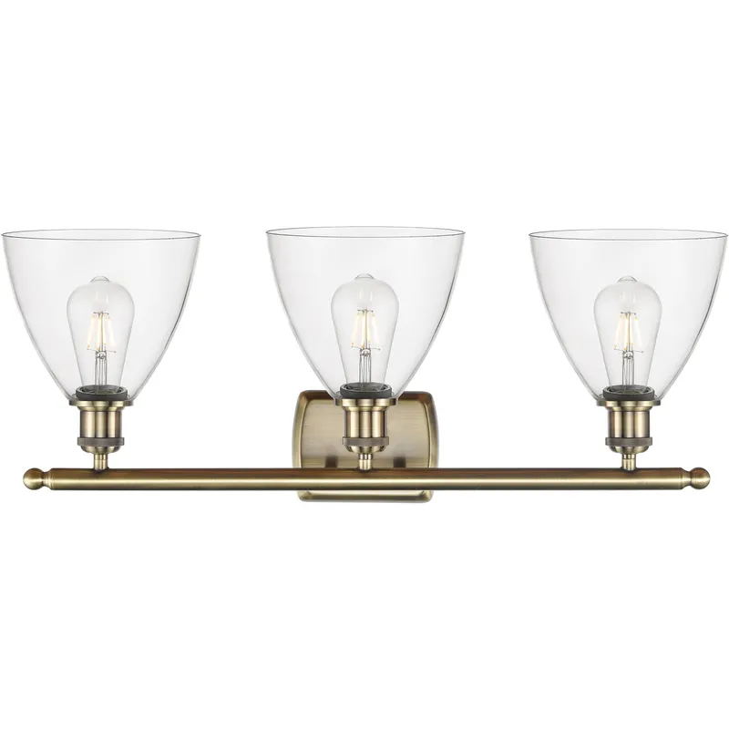 Ballston Ballston Dome LED 28 inch Antique Brass Bath Vanity Light Wall Light in Clear Glass