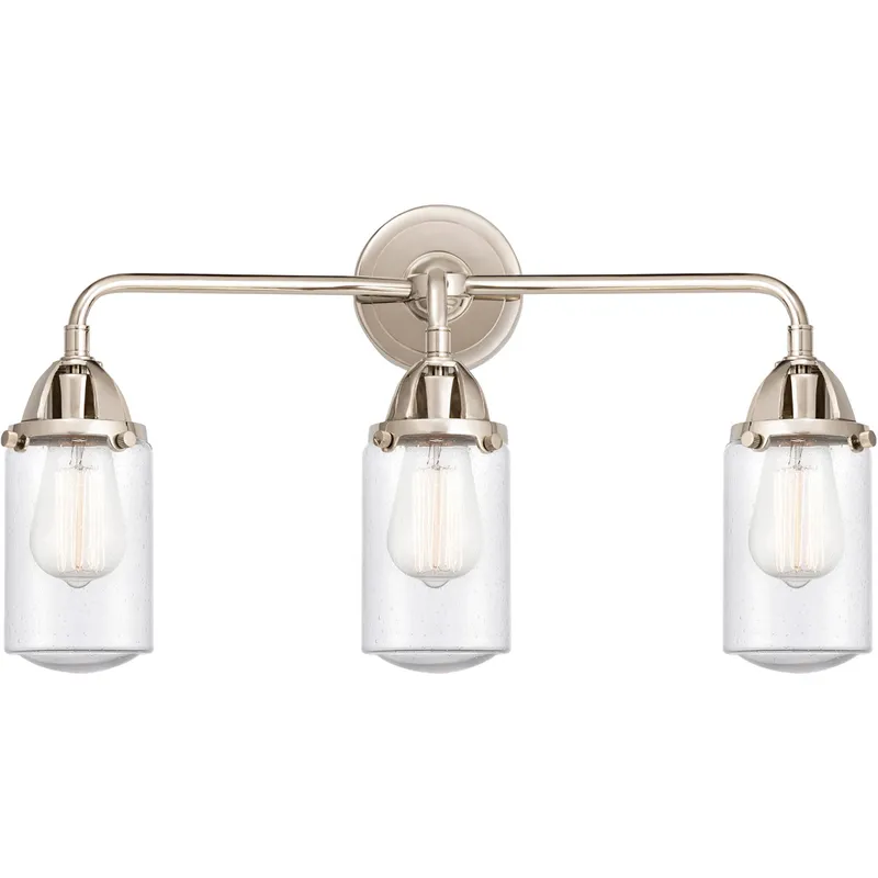 Nouveau 2 Dover LED 23 inch Polished Nickel Bath Vanity Light Wall Light in Seedy Glass