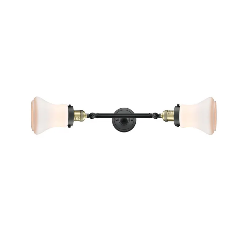 Franklin Restoration Bellmont LED 6 inch Black Antique Brass Bath Vanity Light Wall Light in Matte White Glass, Franklin Restoration