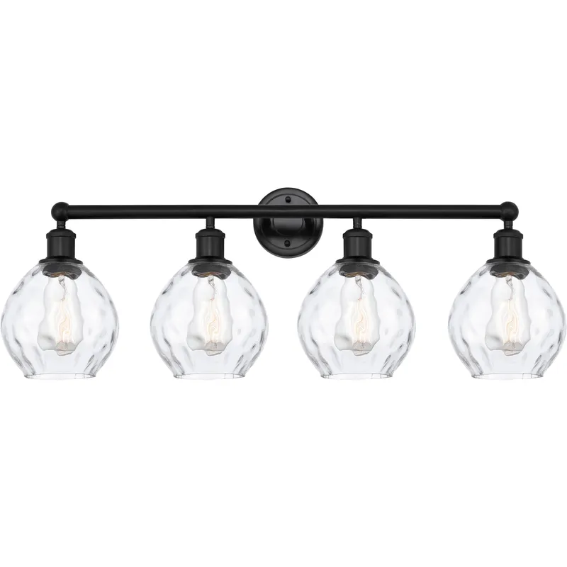 Edison Waverly 4 Light 33 inch Matte Black Bath Vanity Light Wall Light