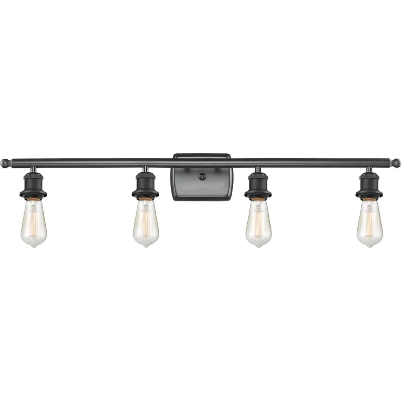 Ballston Bare Bulb 4 Light 36 inch White and Polished Chrome Bath Vanity Light Wall Light, Ballston