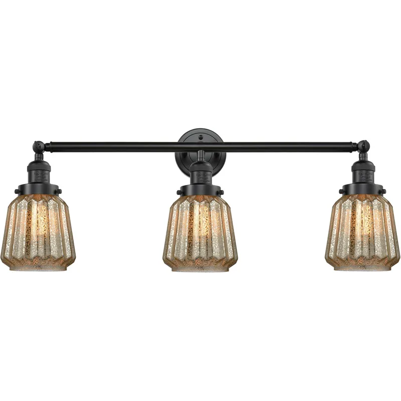 Franklin Restoration Chatham LED 30 inch Oil Rubbed Bronze Bath Vanity Light Wall Light in Mercury Glass, Franklin Restoration