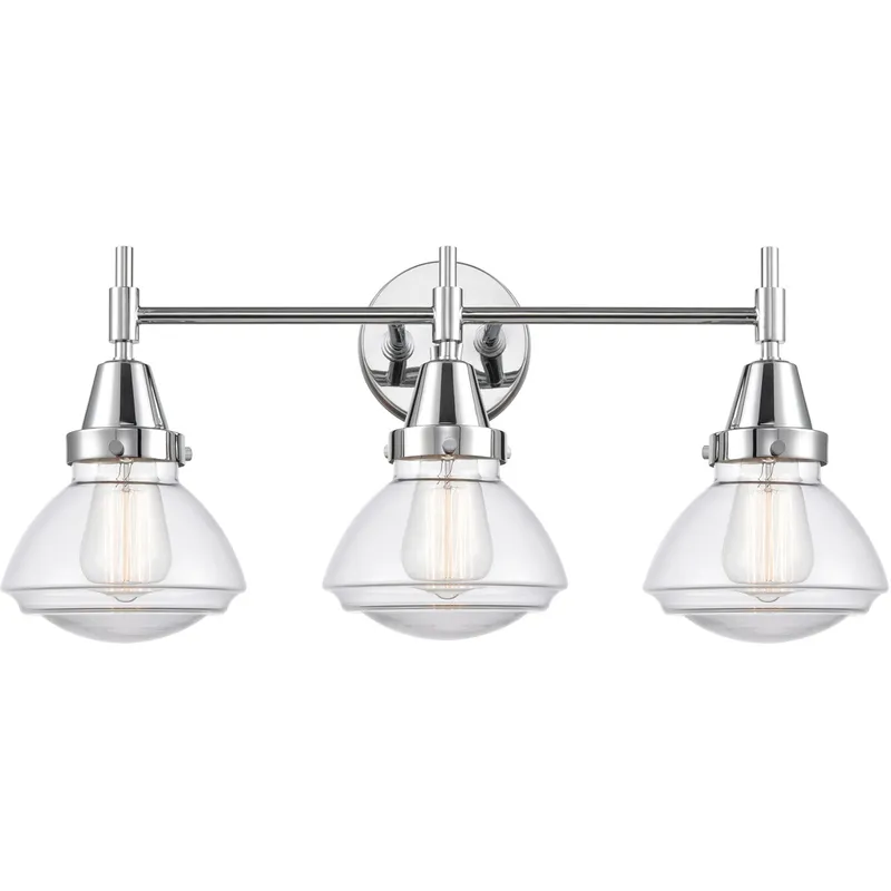 Caden LED 25 inch Polished Chrome Bath Vanity Light Wall Light in Clear Glass