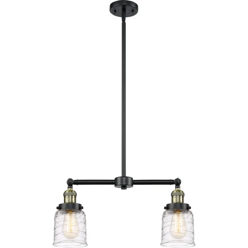 Franklin Restoration Bell 2 Light 21 inch Black Antique Brass Island Light Ceiling Light