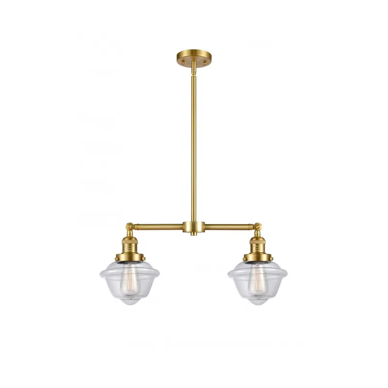 Franklin Restoration Small Oxford LED 24 inch Satin Gold Chandelier Ceiling Light in Clear Glass, Franklin Restoration