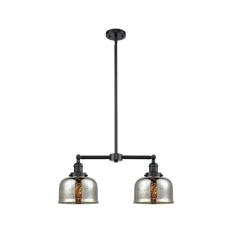 Franklin Restoration Large Bell LED 24 inch Oil Rubbed Bronze Chandelier Ceiling Light in Silver Plated Mercury Glass, Franklin Restoration