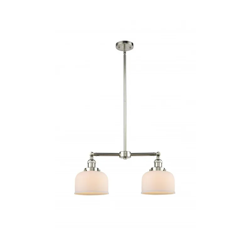 Franklin Restoration Large Bell LED 21 inch Polished Nickel Chandelier Ceiling Light in Matte White Glass, Franklin Restoration