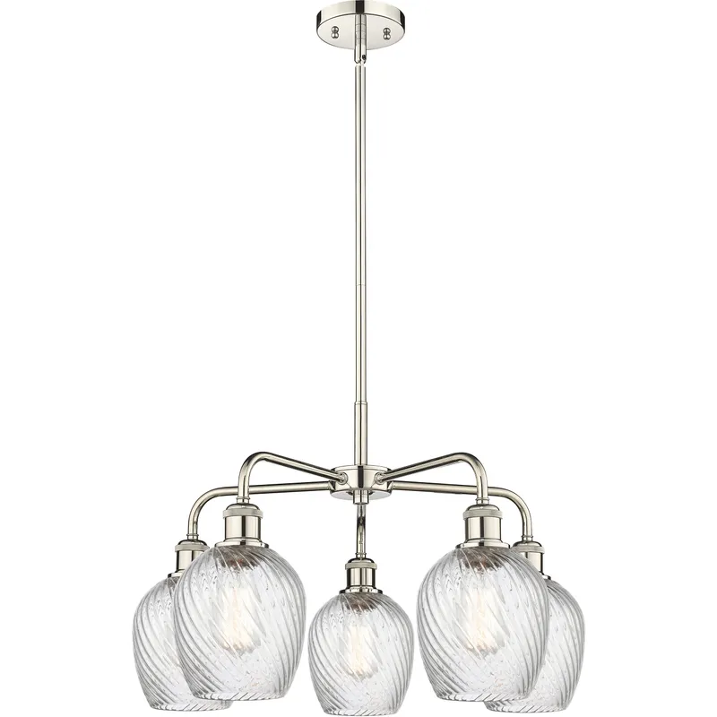 Salina 5 Light 23 inch Polished Nickel Chandelier Ceiling Light