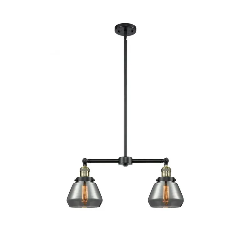 Franklin Restoration Fulton LED 21 inch Black Antique Brass Chandelier Ceiling Light in Plated Smoke Glass, Franklin Restoration