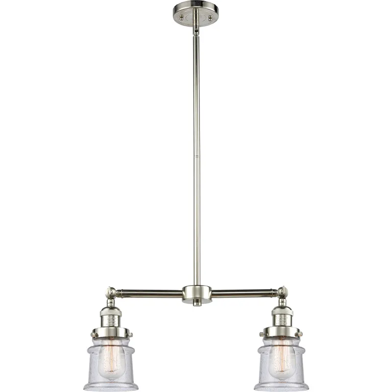 Franklin Restoration Small Canton LED 21 inch Polished Nickel Chandelier Ceiling Light in Seedy Glass, Franklin Restoration