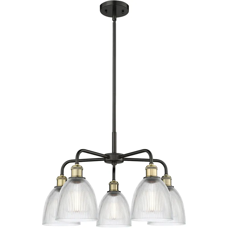 Castile 5 Light 24 inch Black Antique Brass Chandelier Ceiling Light in Clear Glass