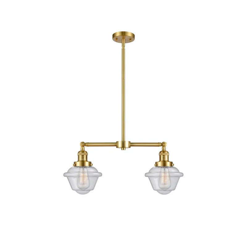 Franklin Restoration Small Oxford LED 24 inch Satin Gold Chandelier Ceiling Light in Seedy Glass, Franklin Restoration