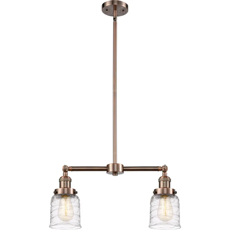 Franklin Restoration Bell 2 Light 21 inch Antique Copper Island Light Ceiling Light
