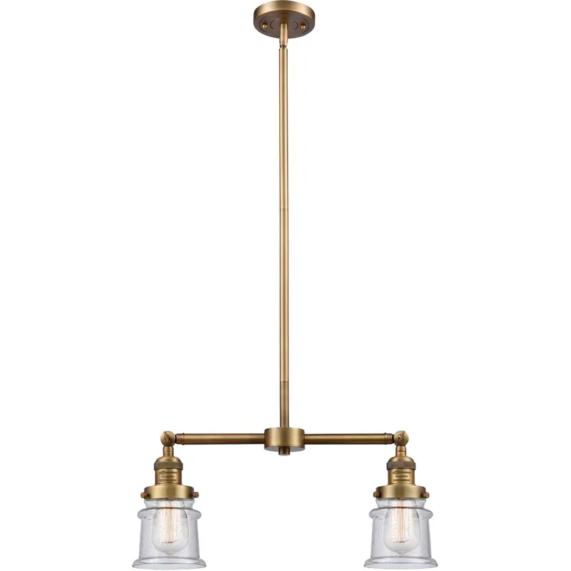 Franklin Restoration Small Canton LED 21 inch Brushed Brass Chandelier Ceiling Light in Seedy Glass, Franklin Restoration