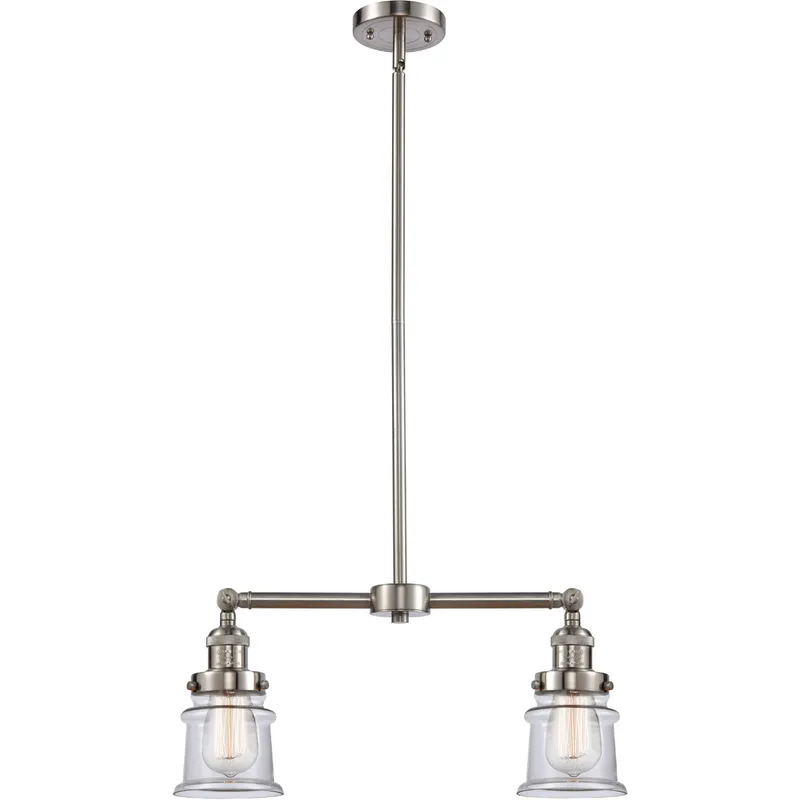Franklin Restoration Small Canton LED 21 inch Brushed Satin Nickel Chandelier Ceiling Light in Clear Glass, Franklin Restoration
