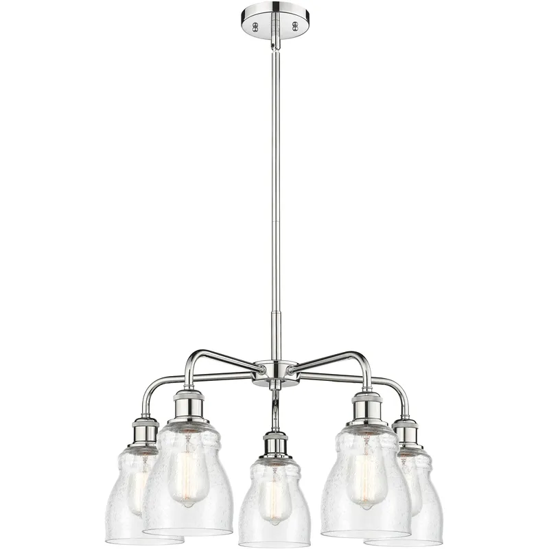 Ellery 5 Light 22.75 inch Polished Chrome Chandelier Ceiling Light in Seedy