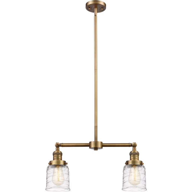 Franklin Restoration Bell 2 Light 21 inch Brushed Brass Island Light Ceiling Light