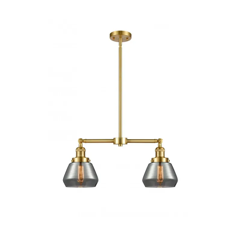 Franklin Restoration Fulton LED 21 inch Satin Gold Chandelier Ceiling Light in Plated Smoke Glass, Franklin Restoration