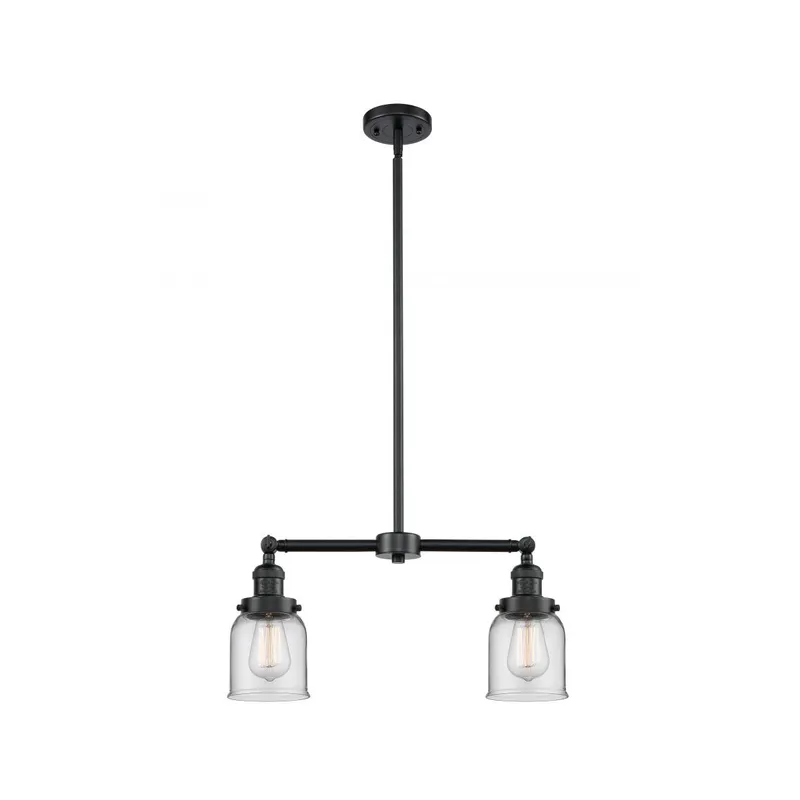 Franklin Restoration Small Bell 2 Light 21 inch Oil Rubbed Bronze Chandelier Ceiling Light in Clear Glass, Franklin Restoration