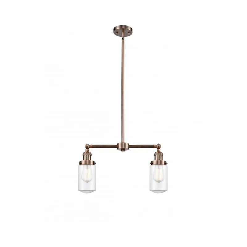 Franklin Restoration Dover LED 21 inch Antique Copper Chandelier Ceiling Light in Clear Glass, Franklin Restoration