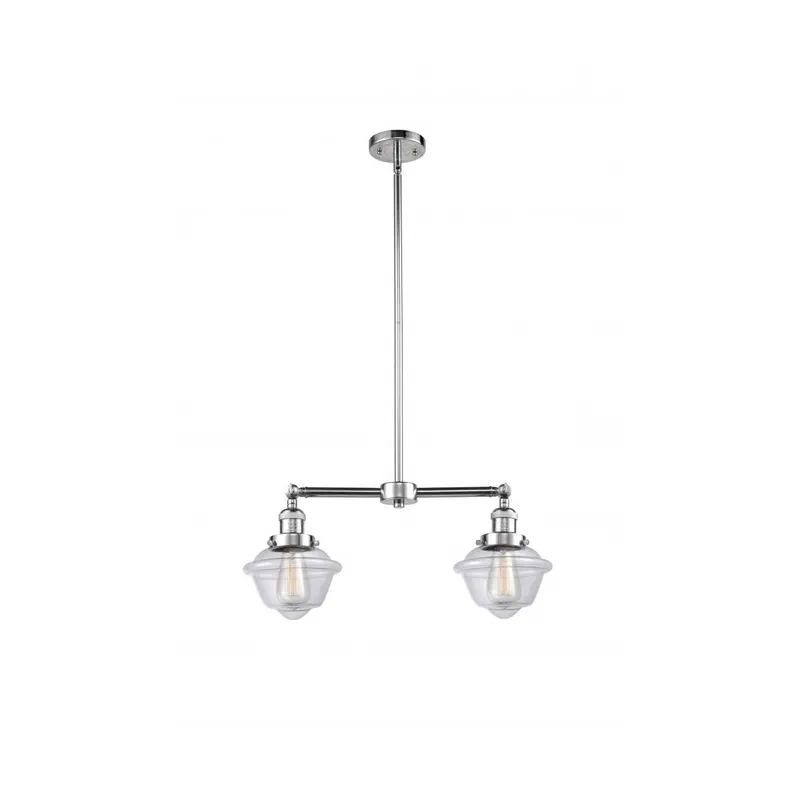Franklin Restoration Small Oxford LED 24 inch Polished Chrome Chandelier Ceiling Light in Clear Glass, Franklin Restoration