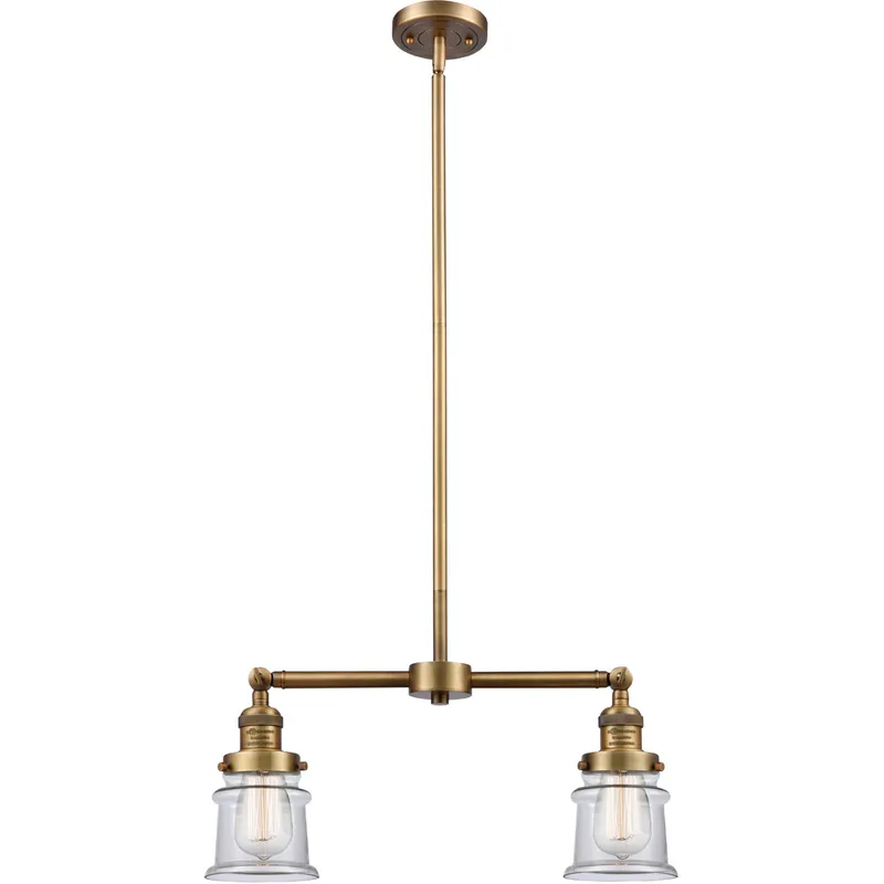 Franklin Restoration Small Canton LED 21 inch Brushed Brass Chandelier Ceiling Light in Clear Glass, Franklin Restoration