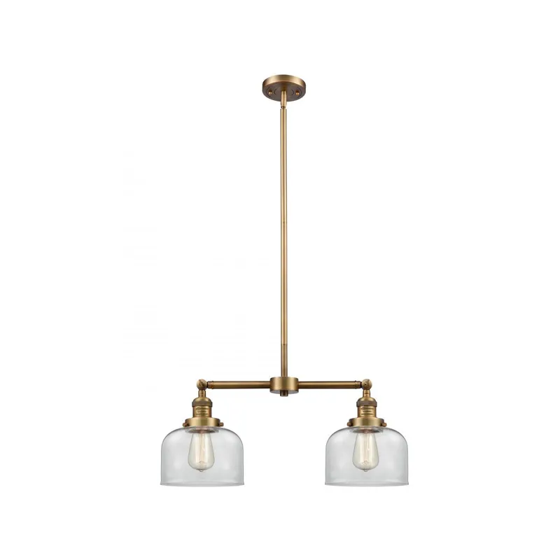 Franklin Restoration Large Bell LED 21 inch Brushed Brass Chandelier Ceiling Light in Clear Glass, Franklin Restoration