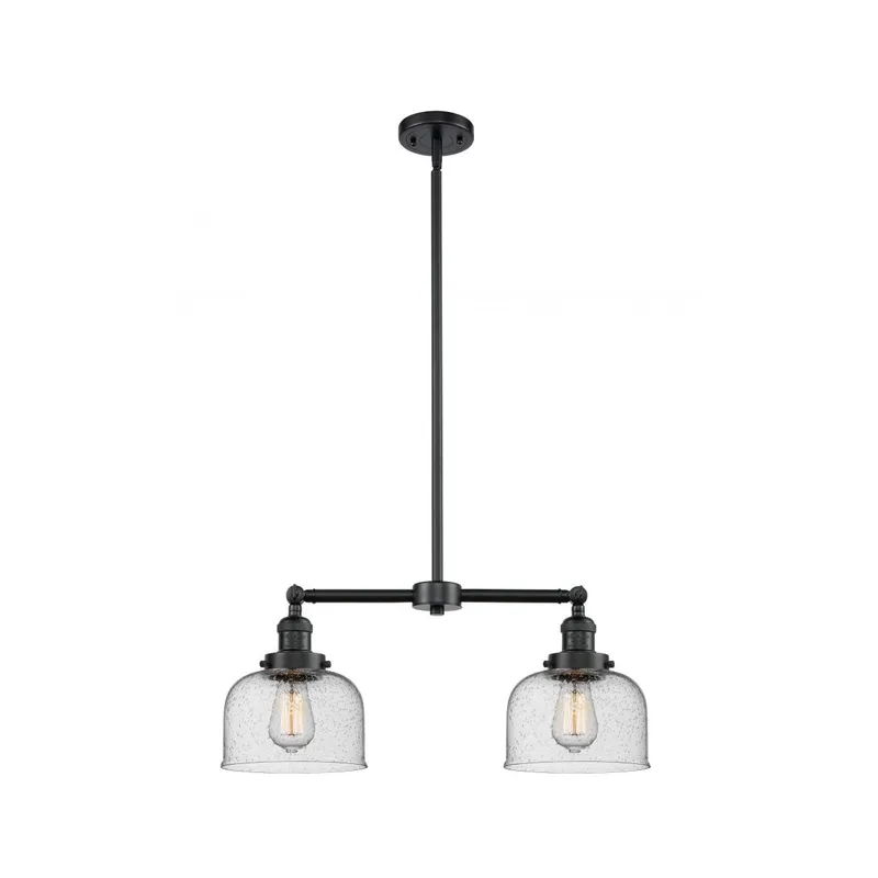 Franklin Restoration Large Bell LED 21 inch Oil Rubbed Bronze Chandelier Ceiling Light in Seedy Glass, Franklin Restoration