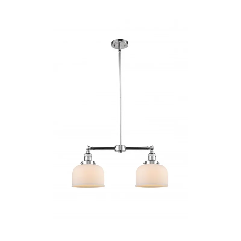 Franklin Restoration Large Bell LED 21 inch Polished Chrome Chandelier Ceiling Light in Matte White Glass, Franklin Restoration
