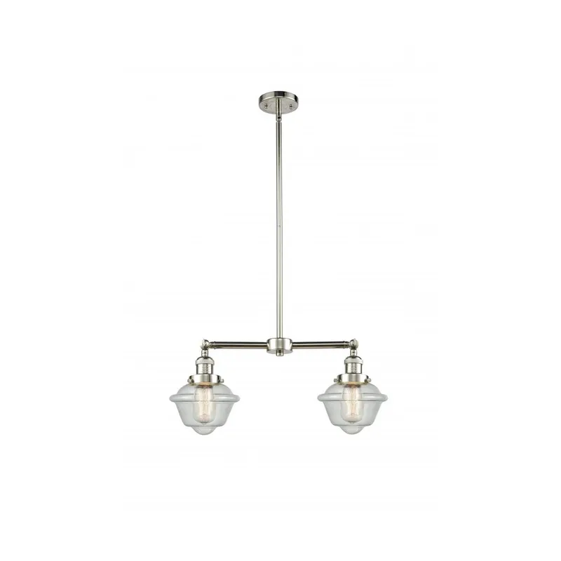 Franklin Restoration Small Oxford LED 24 inch Polished Nickel Chandelier Ceiling Light in Seedy Glass, Franklin Restoration
