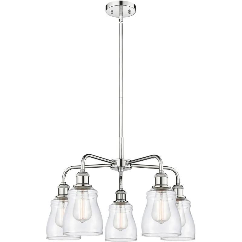 Ellery 5 Light 22.75 inch Polished Chrome Chandelier Ceiling Light in Clear