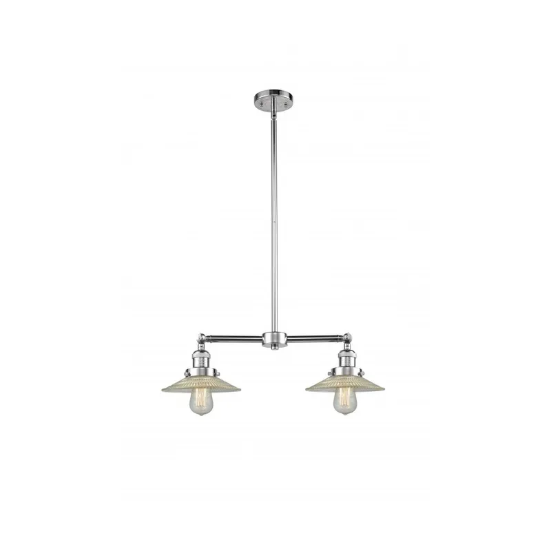 Franklin Restoration Halophane LED 21 inch Polished Chrome Chandelier Ceiling Light in Clear Halophane Glass, Franklin Restoration