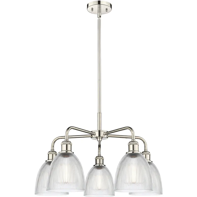 Castile 5 Light 24 inch Polished Nickel Chandelier Ceiling Light in Clear Glass