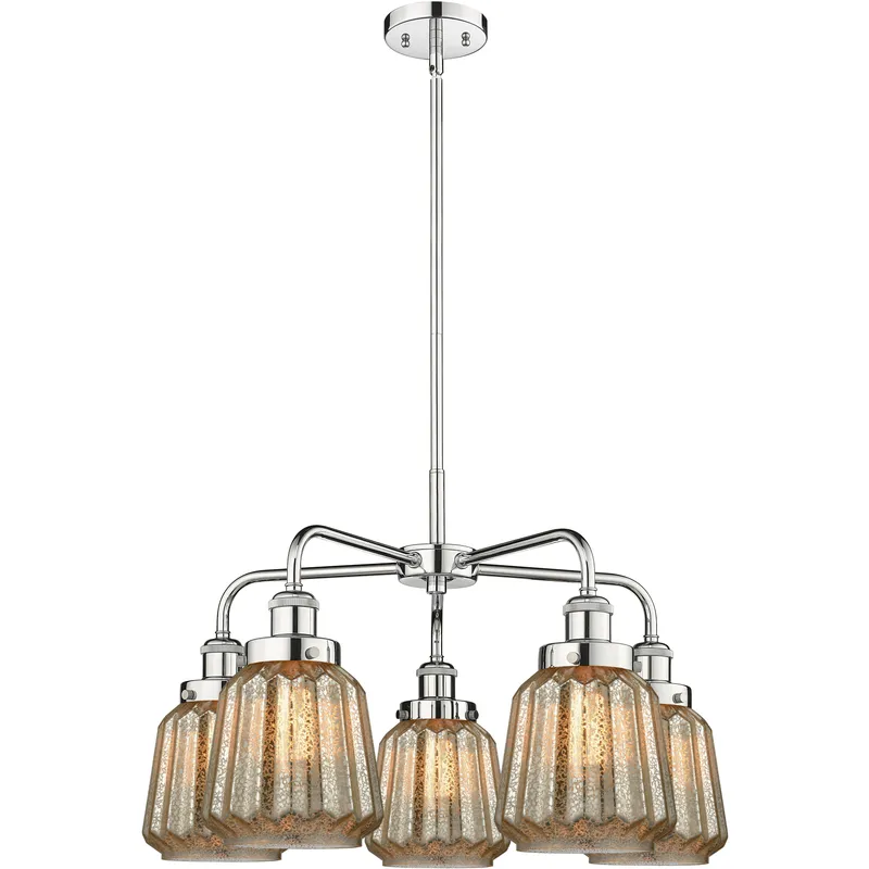 Chatham 5 Light 24.5 inch Polished Chrome Chandelier Ceiling Light
