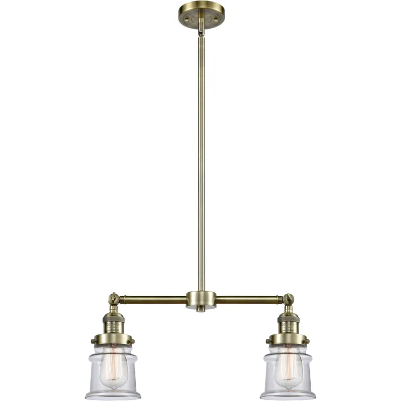 Franklin Restoration Small Canton LED 21 inch Antique Brass Chandelier Ceiling Light in Clear Glass, Franklin Restoration