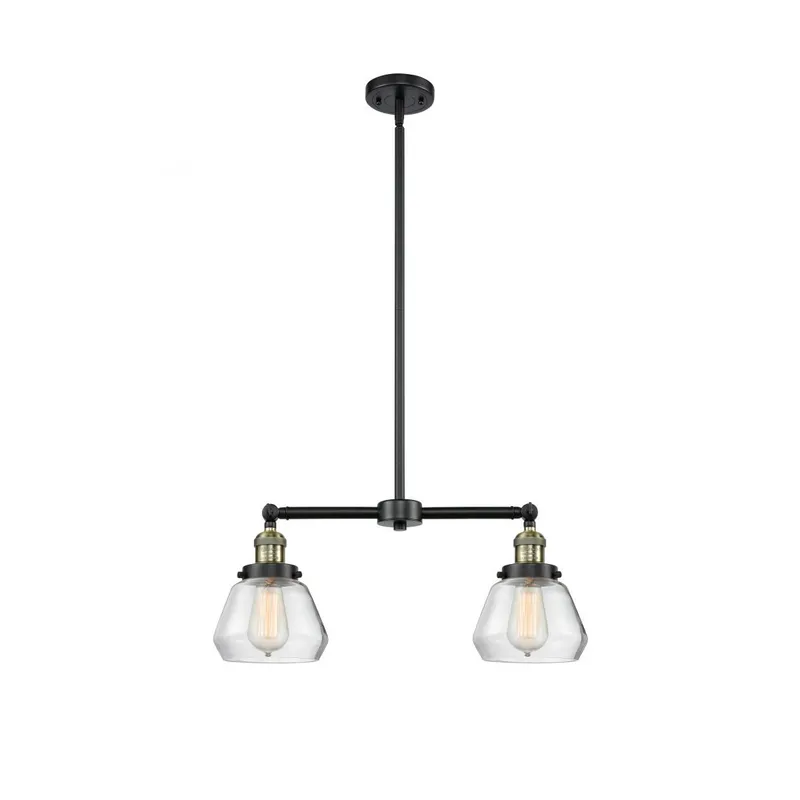 Franklin Restoration Fulton LED 21 inch Black Antique Brass Chandelier Ceiling Light in Clear Glass, Franklin Restoration