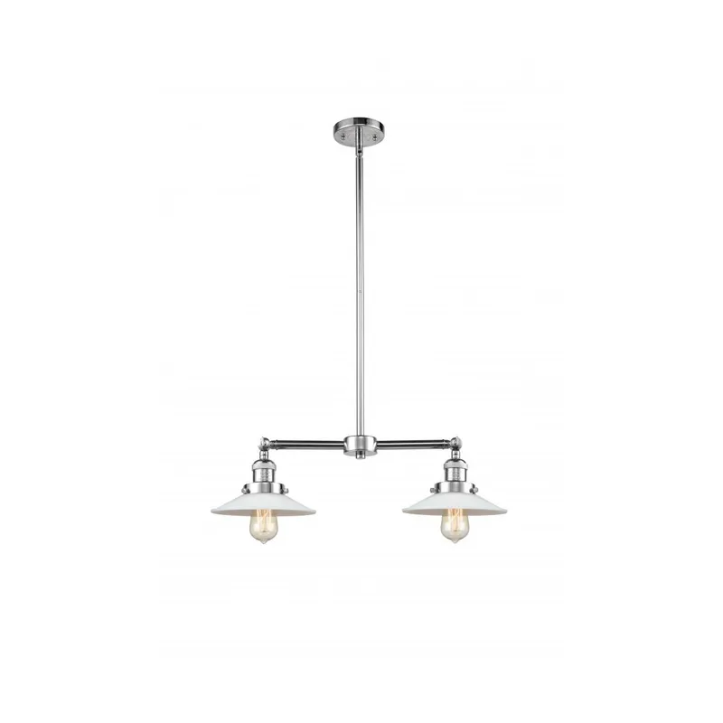 Franklin Restoration Halophane LED 21 inch Polished Chrome Chandelier Ceiling Light in White Halophane Glass, Franklin Restoration