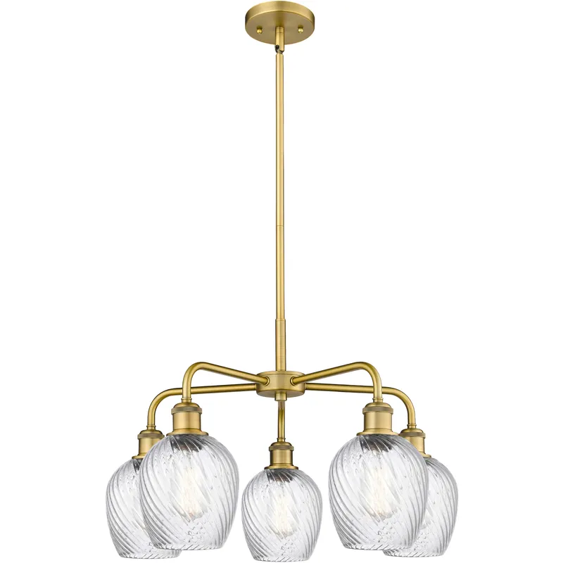 Salina 5 Light 23 inch Brushed Brass Chandelier Ceiling Light