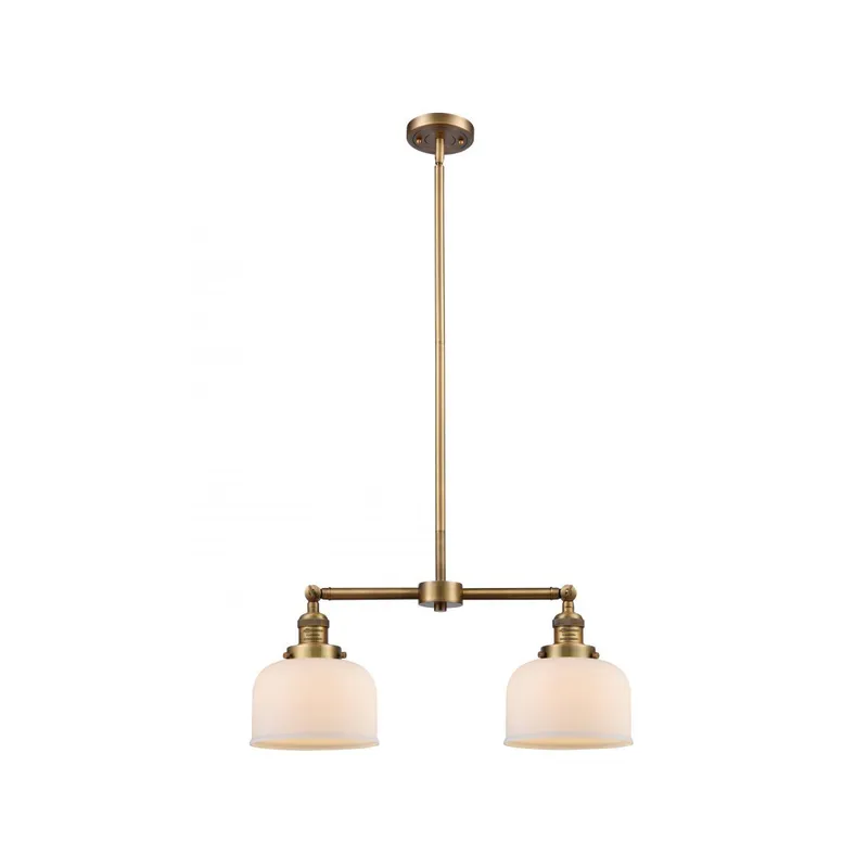 Franklin Restoration Large Bell LED 21 inch Brushed Brass Chandelier Ceiling Light in Matte White Glass, Franklin Restoration