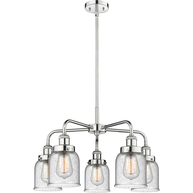 Bell 5 Light 23 inch Polished Chrome Chandelier Ceiling Light