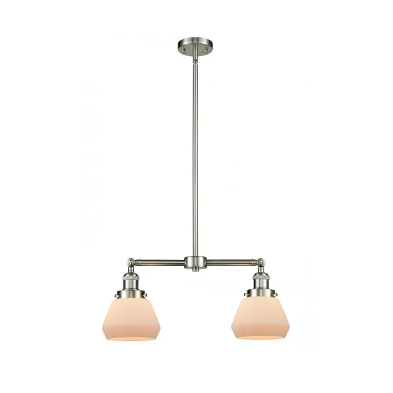 Franklin Restoration Fulton LED 21 inch Brushed Satin Nickel Chandelier Ceiling Light in Matte White Glass, Franklin Restoration