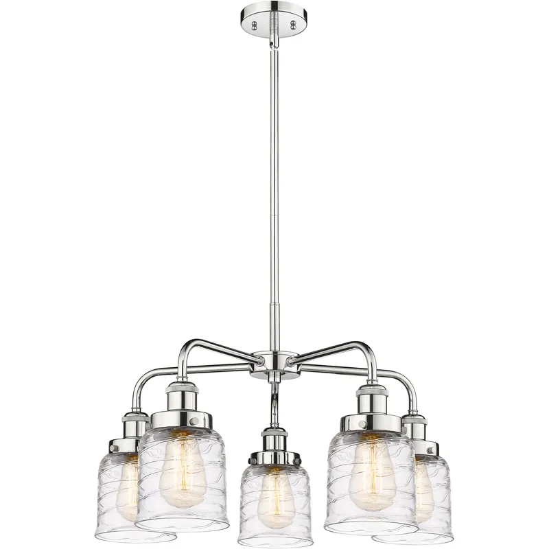 Bell 5 Light 23 inch Polished Chrome Chandelier Ceiling Light