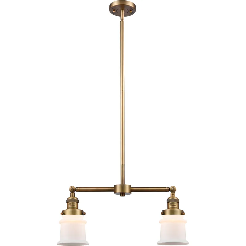 Franklin Restoration Small Canton LED 21 inch Brushed Brass Chandelier Ceiling Light in Matte White Glass, Franklin Restoration