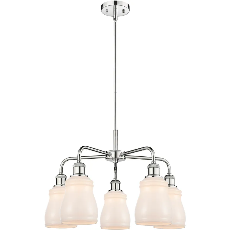 Ellery 5 Light 22.75 inch Polished Chrome Chandelier Ceiling Light in White