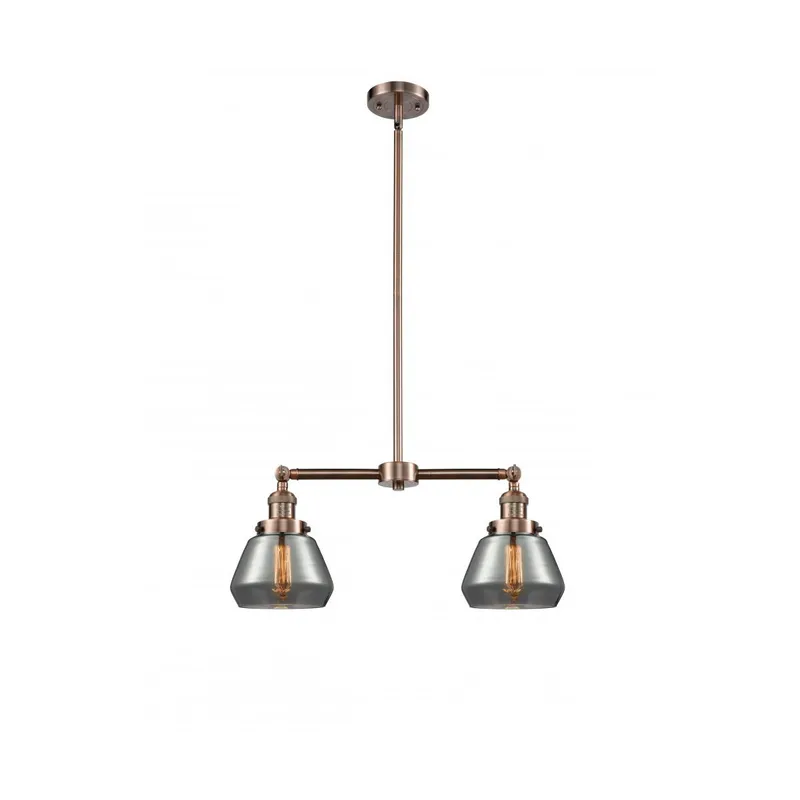 Franklin Restoration Fulton LED 21 inch Antique Copper Chandelier Ceiling Light in Plated Smoke Glass, Franklin Restoration