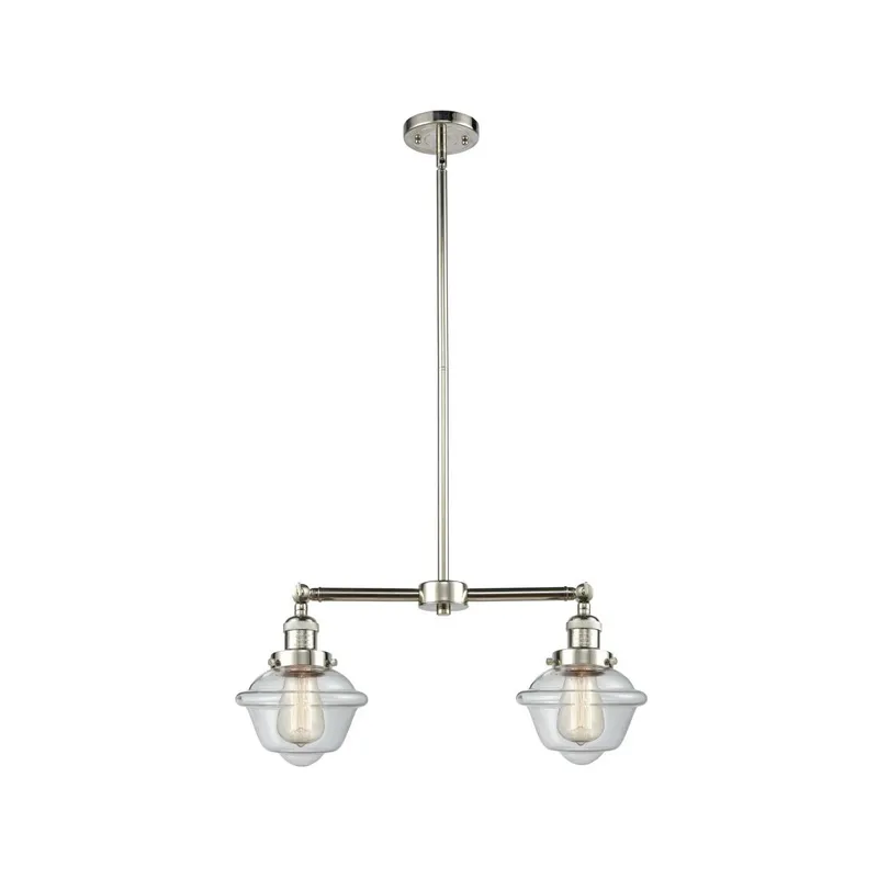 Franklin Restoration Small Oxford LED 24 inch Polished Nickel Chandelier Ceiling Light in Clear Glass, Franklin Restoration