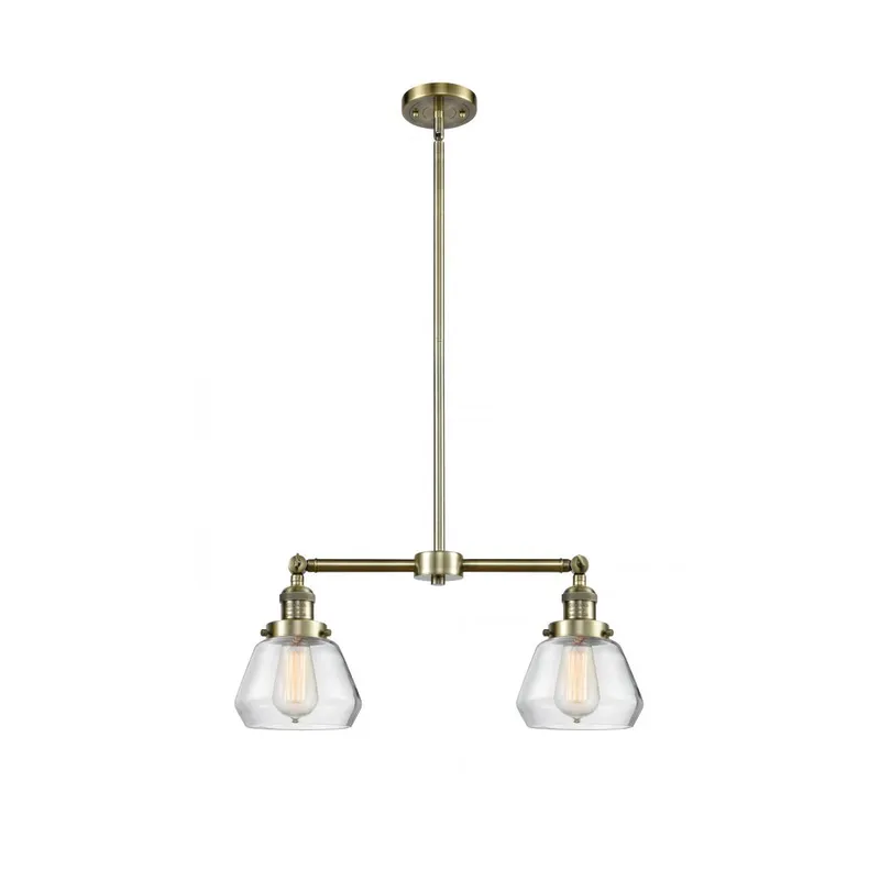 Franklin Restoration Fulton LED 21 inch Antique Brass Chandelier Ceiling Light in Clear Glass, Franklin Restoration