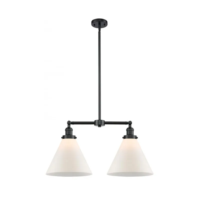 Franklin Restoration X-Large Cone LED 21 inch Oil Rubbed Bronze Chandelier Ceiling Light in Matte White Glass, Franklin Restoration