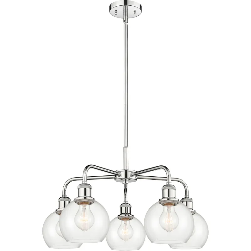 Athens 5 Light 24 inch Polished Chrome Chandelier Ceiling Light in Clear