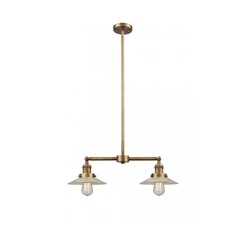 Franklin Restoration Halophane LED 21 inch Brushed Brass Chandelier Ceiling Light in Clear Halophane Glass, Franklin Restoration